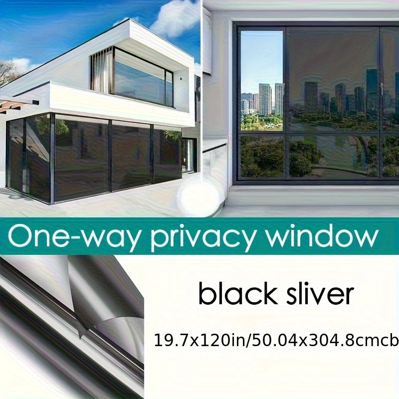 One Way Window Film Static Cling No Glue UV Blocking Heat Control Reflective Mirror Film for Home Office Bathroom