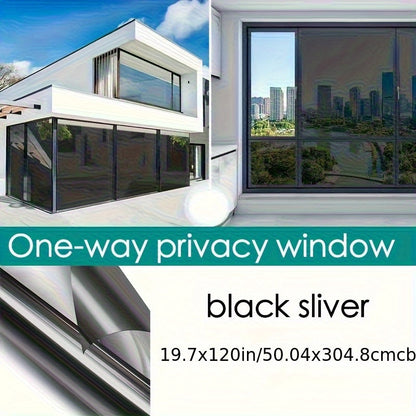 One Way Window Film Static Cling No Glue UV Blocking Heat Control Reflective Mirror Film for Home Office Bathroom