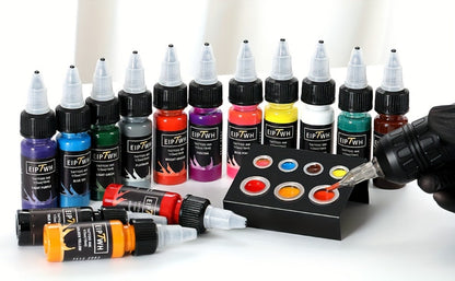 Tattoo Ink Set 14 Colors — EIPTWH 15ml Vivid Pigment Kit, Long-Lasting Skin-Safe Formula, Complete Professional & Beginner Color Palette for Body Art