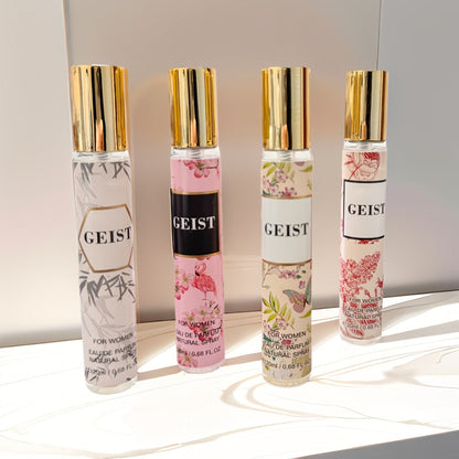 Perfume Gift Set 4 Pieces Travel Size Mini Spray - Long Lasting Fresh Floral Fragrance for Women and Men Unisex Portable Set Mother's Day Valentine Birthday