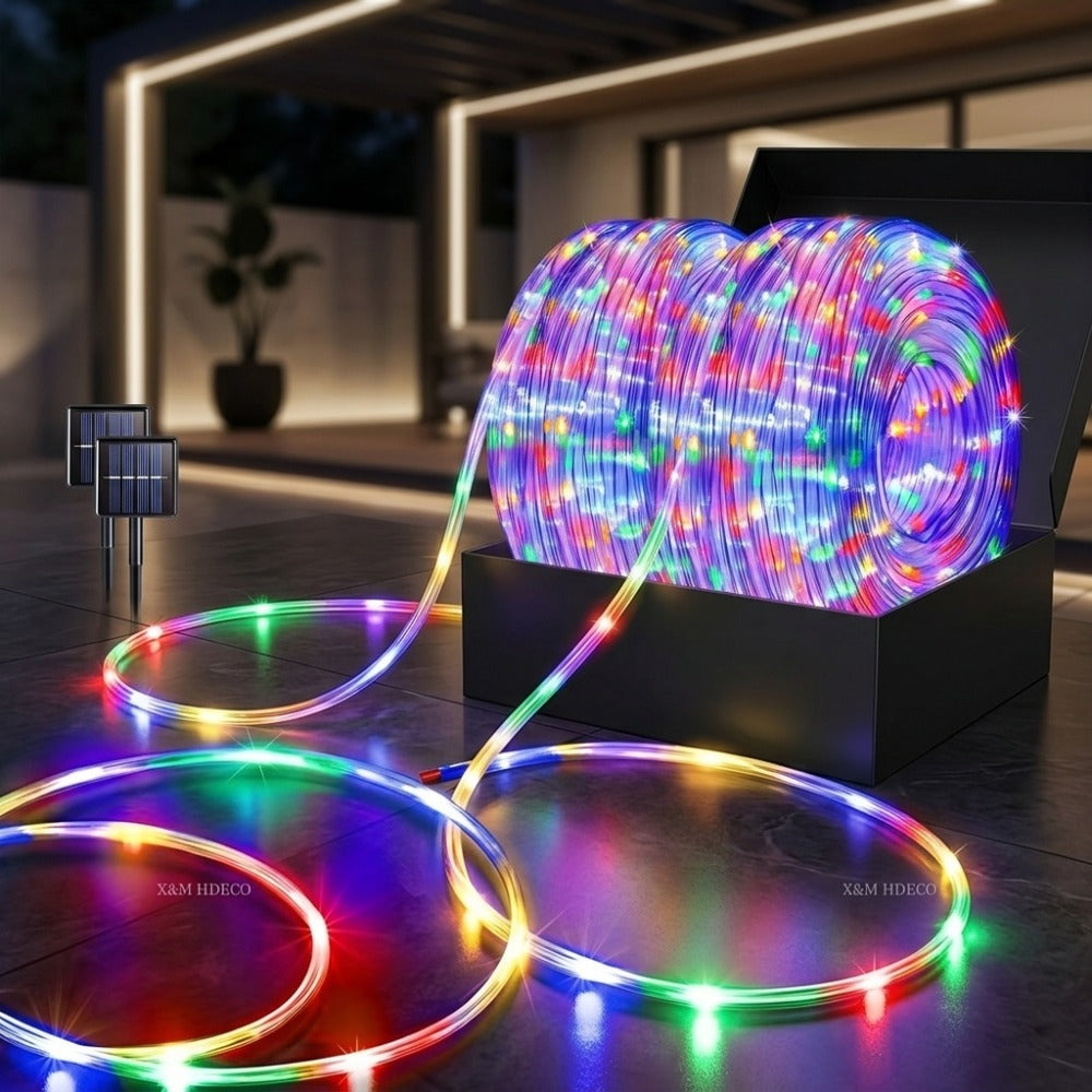 String Lights, Solar Flexible Fairy Lights with 50, 200 or 300 LEDs, Three Lengths and Four Color Options