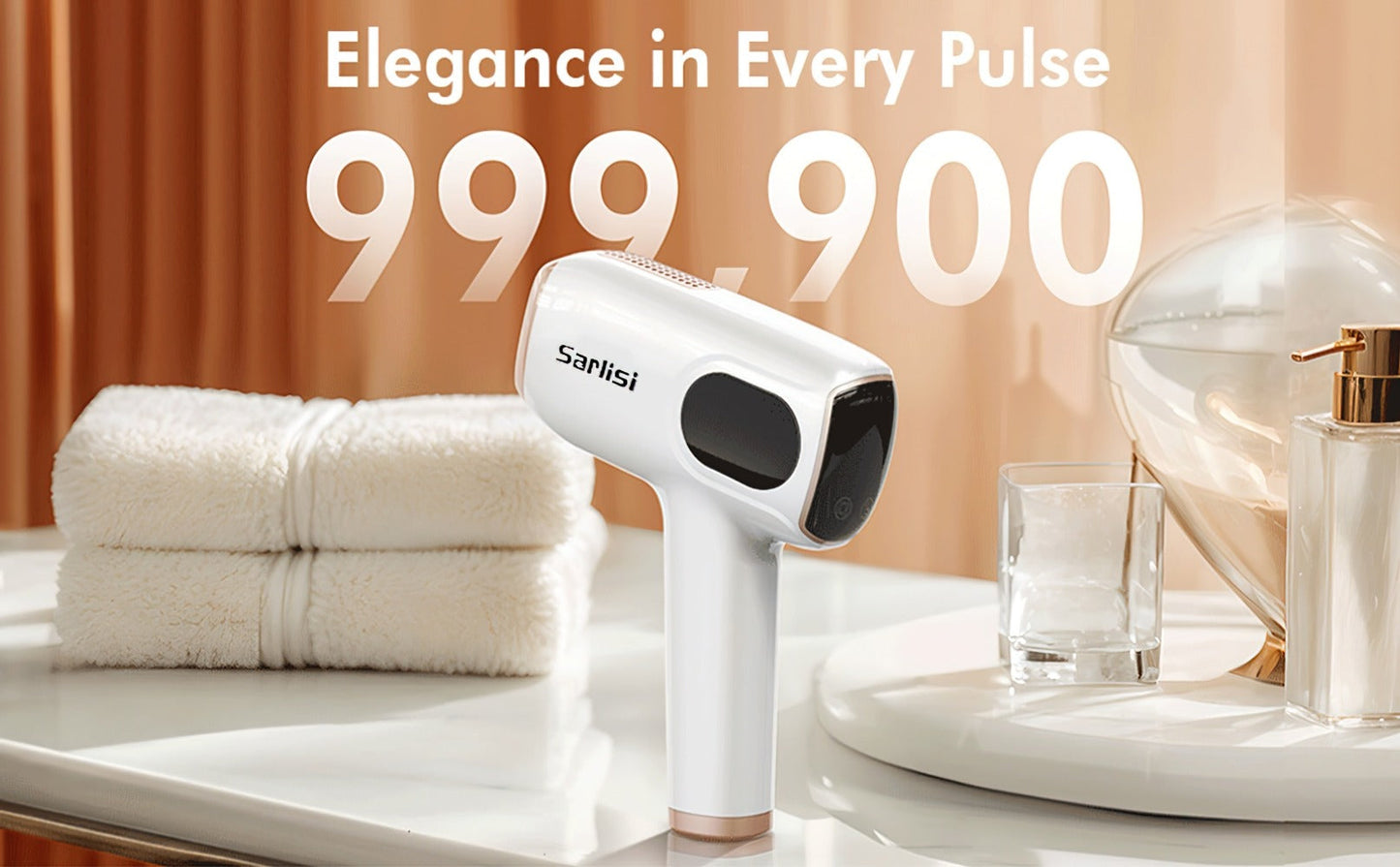 Sarisili AI01-12 IPL Hair Removal Device with Cooling Contact Area, Nine Levels and Manual or Auto Modes