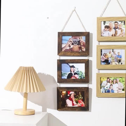 Four-Frame 4 x 6-Inch Hanging Photo Collage with Mats and White or Brown Checkout Color Options