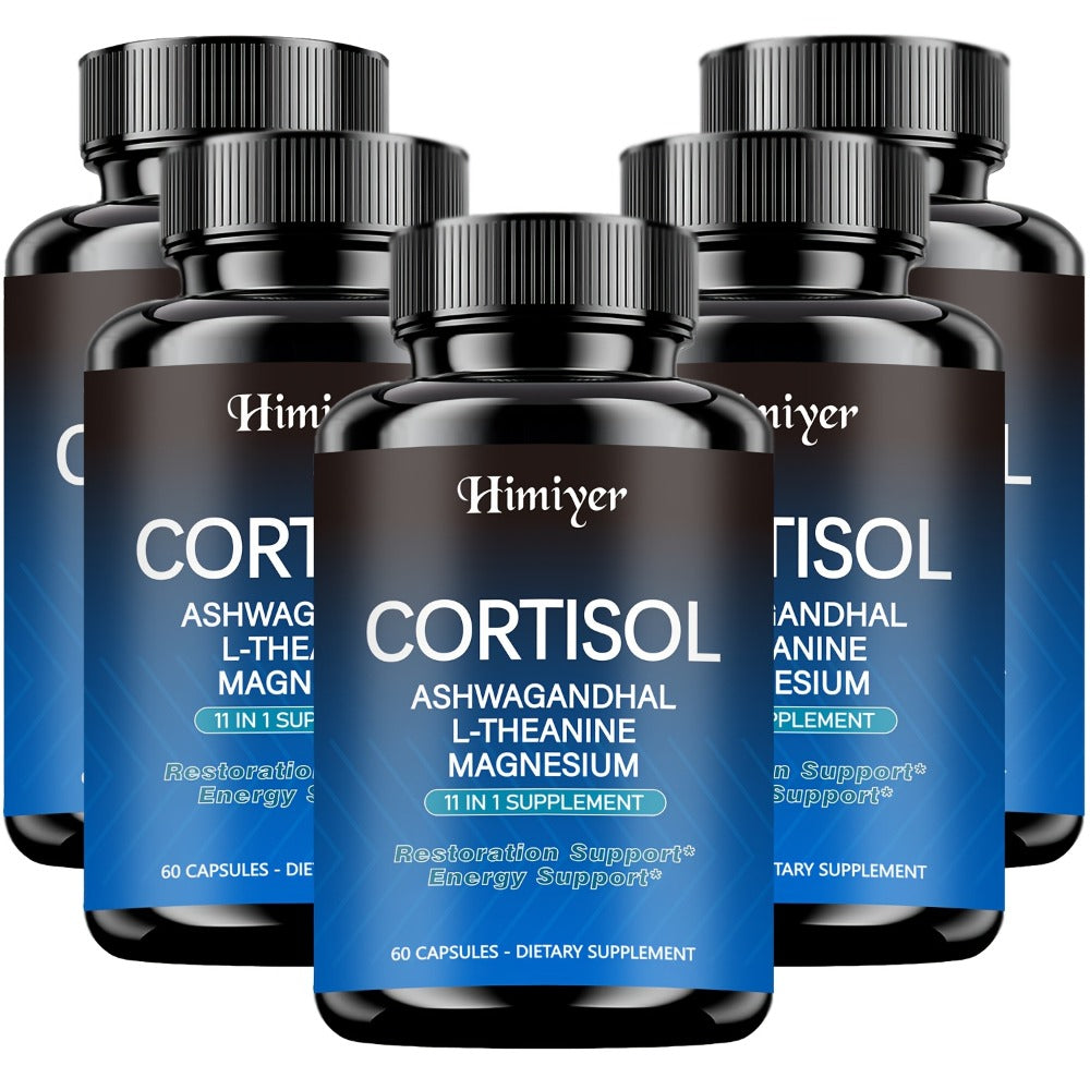 Dietary Supplement Capsules with Himiyer Label, Ashwagandha, L-Theanine, Magnesium and 60 Count