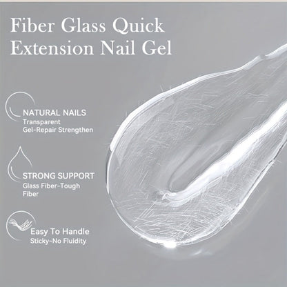 Clear Fiberglass Builder Gel 3-Pack, 7ml Bottles for Broken Nail Repair and Extensions with UV or LED Lamp Curing