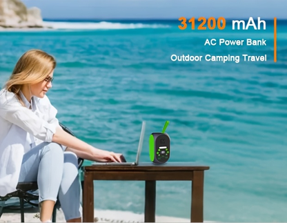 Solar Generator 120W LiFePO4 Battery 99.84Wh Portable Power Station with 30W Foldable Solar Panel AC DC USB Type-C for Camping Hiking Emergency CPAP Laptop