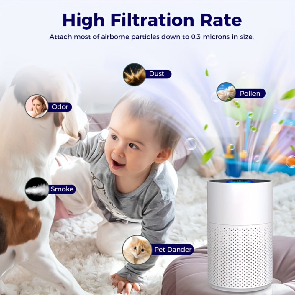 Air Purifier with H13 True HEPA 3-in-1 Filter, Sleep Mode and Single or Two-Unit Color Options