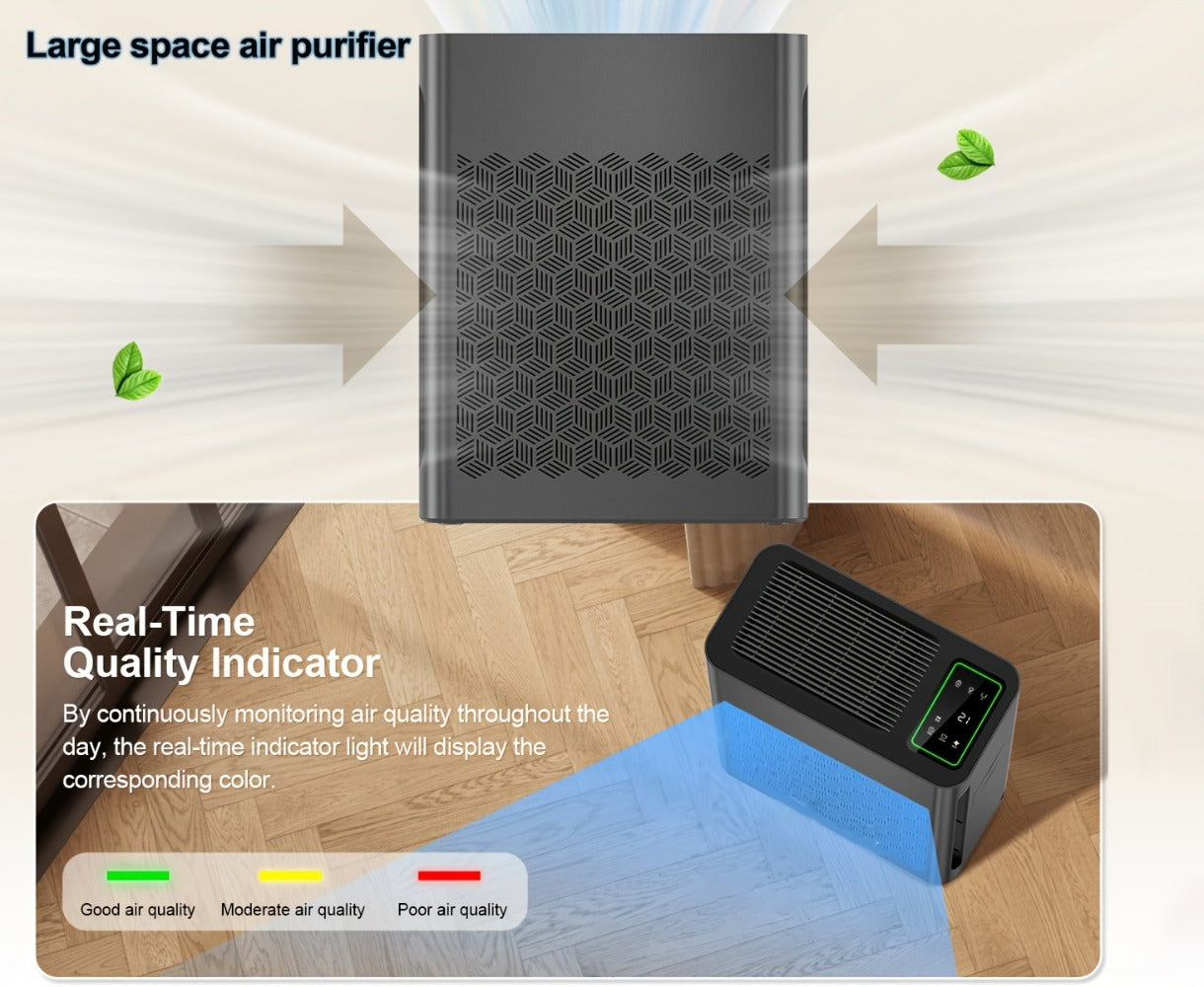 Air Purifier with 1095 Sq Ft Coverage, Air Quality Display, Timer and Four Retained Color Finishes