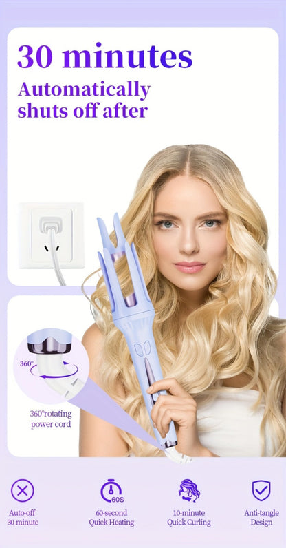 Dual-Slot 32mm Curling Iron with 30-Minute Auto Shutoff, C301 Stand and Purple or Pink Finish
