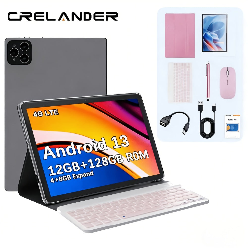 Android Tablet CRELANDER 4G LTE with GPS, 12GB Advertised Memory and 128GB Internal Storage Options