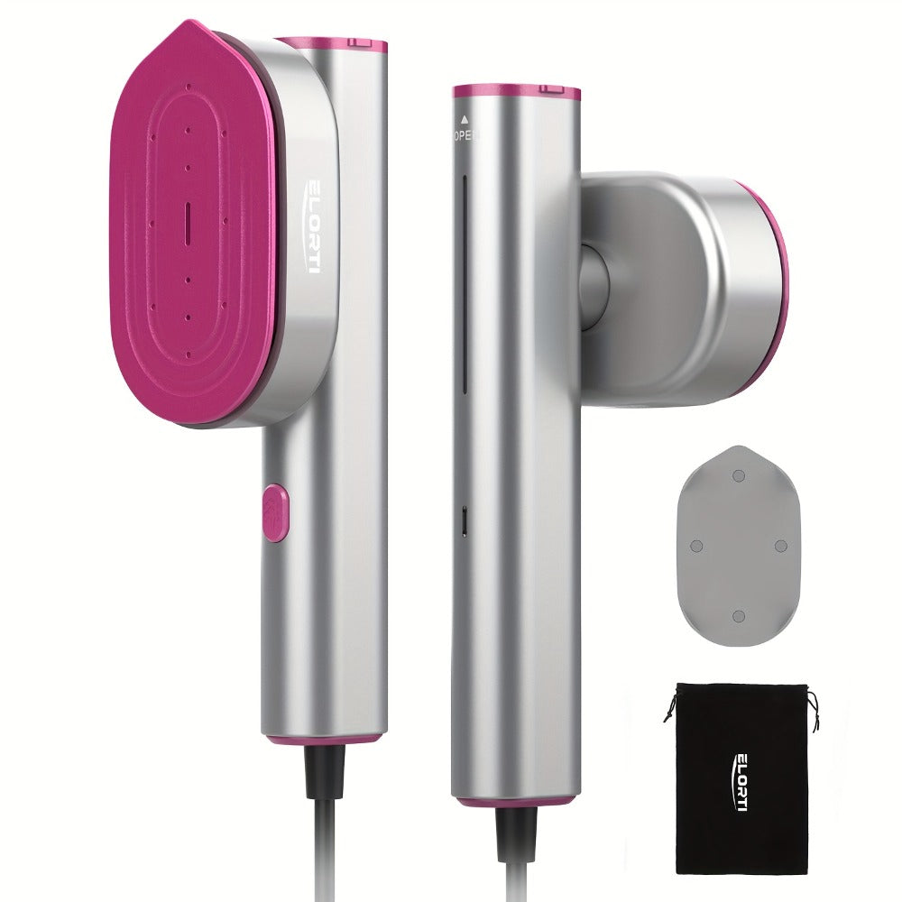 Handheld 1200W Steam Iron with 90-Degree Rotating Head in White or Aurora Purple, Plus Pictured Accessories