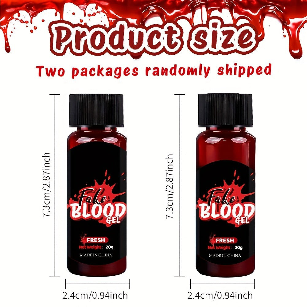 Three-Piece Fake Blood Makeup Kit with Brush and Fresh, Dark and Aged Special-Effects Paste