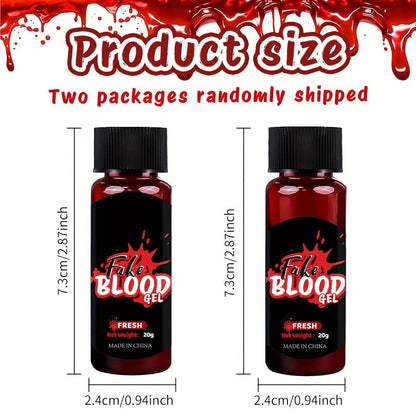Three-Piece Fake Blood Makeup Kit with Brush and Fresh, Dark and Aged Special-Effects Paste