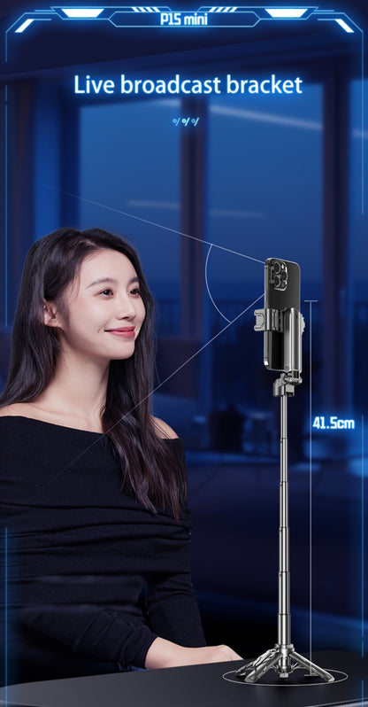 16-Inch Selfie Stick Tripod with One-Click Folding Grip, Rotating Clamp, Remote and Two Colors