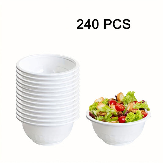 Disposable Plastic Bowls 13oz Soccer Pattern - 240/120 Pack Hard Plastic Party Bowls with Handles, Bulk Serving Bowls for Ice Cream, Salad, Snacks, Camping, BBQ, Picnic Party Supplies