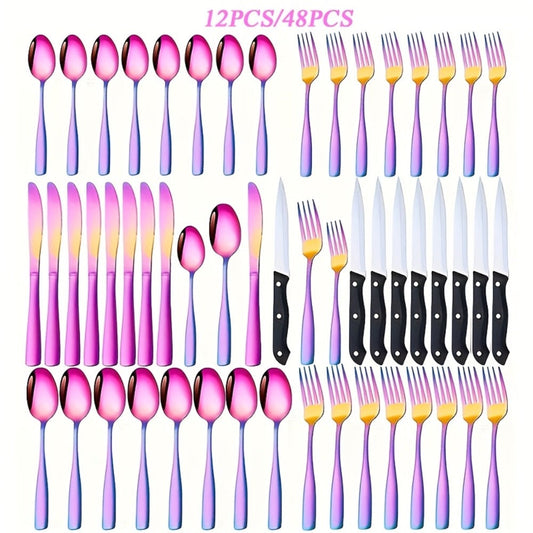 Stainless Steel Flatware Set, Mirror-Polished Cutlery Set for Home & Hotel, Gift Box Included, Dishwasher Safe Silverware for Parties, Weddings & Banquets