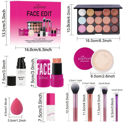 Makeup Gift Set Box for Women Teens – Eyeshadow Palette Blush & Foundation Waterproof Long-Lasting Complete Beauty Cosmetic Kit All Skin Tones Everyday Outdoor Wear