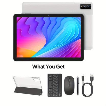 Android Tablet 10-Inch 2-in-1 with Android 14, 8GB Total RAM, 32GB Internal Storage and Keyboard Options