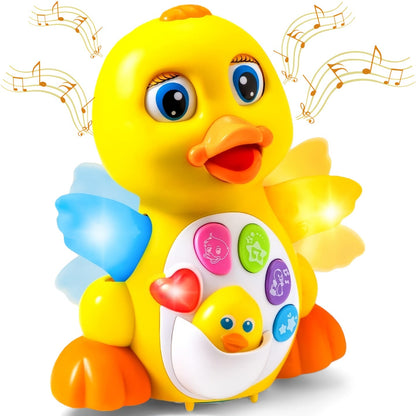 Dancing Walking Musical Duck Baby Toy with Music & Lights – Interactive Light Up Learning Toy for Infants & Toddlers 6 Months+, Sensory Crawling & Walking Toy, Perfect Christmas & Baby Shower Gift