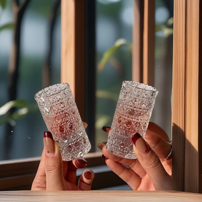 Diamond-Texture Shot Glass Set in Four- or Six-Piece Checkout Options for Home Bars and Party Serving