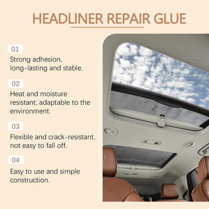 Car Headliner Repair Adhesive by Prismix, 125ml Can with Brush for Fabric and Interior Panel Application