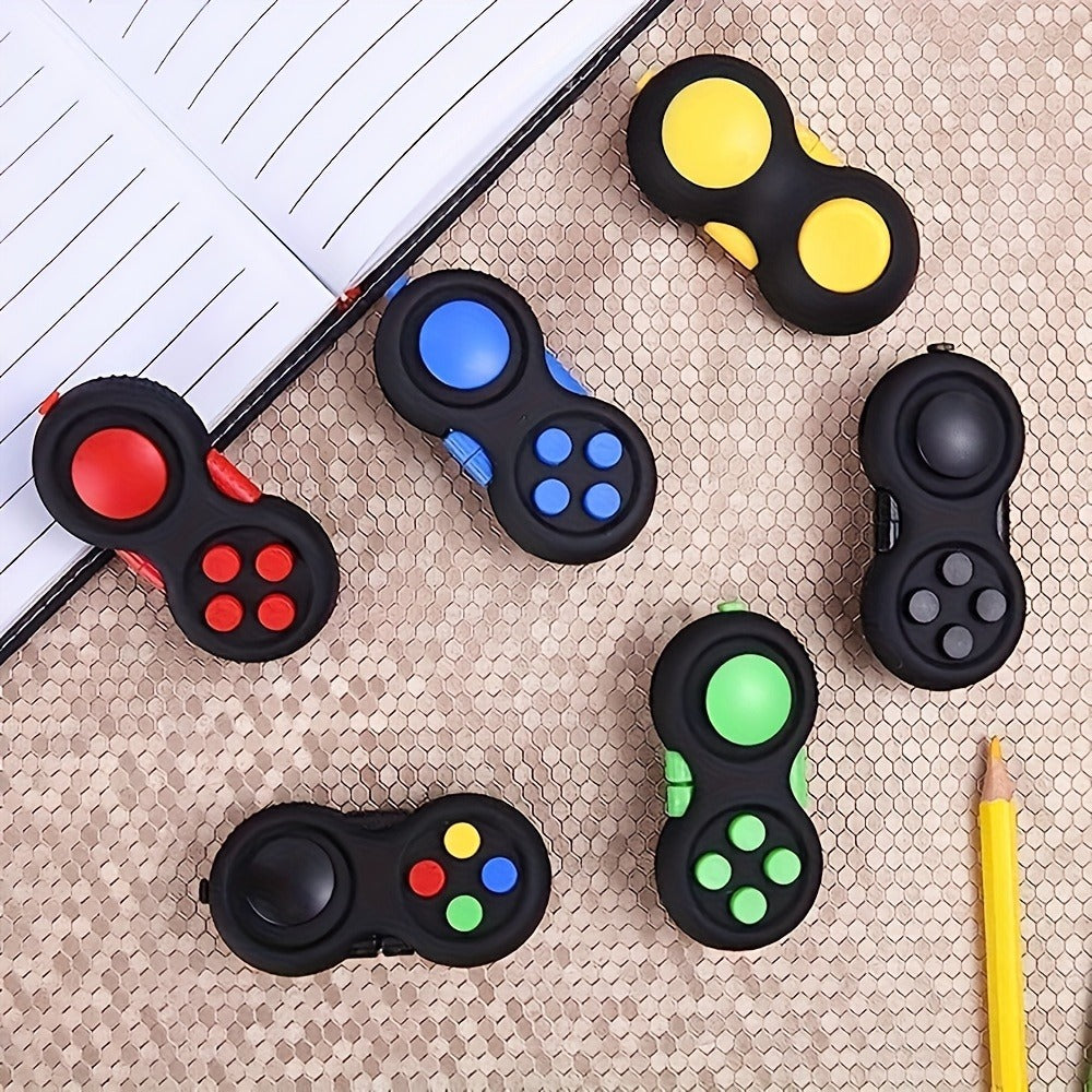 Three-Pack Handheld Fidget Controller Toys with Buttons, Roller and Five Multicolor Checkout Sets
