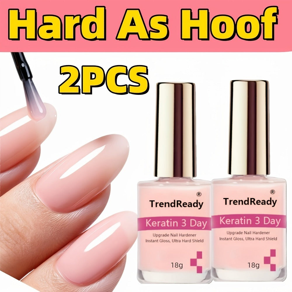 Colored Nail Hardener Set Pink White Yellow - Fast Drying 15ml Nail Strengthener for Weak Splitting Brittle