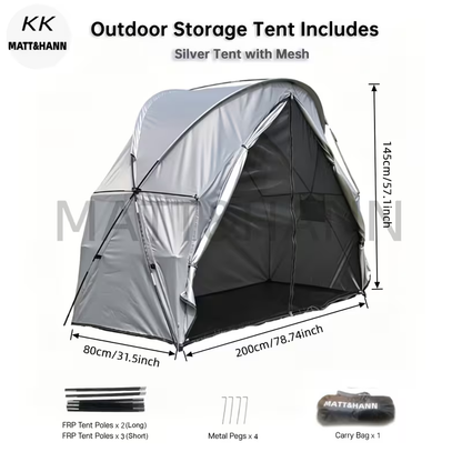 Camping Tent Single-Person Freestanding Bicycle Shelter with Mesh Panels, Polyester Body and Steel Poles