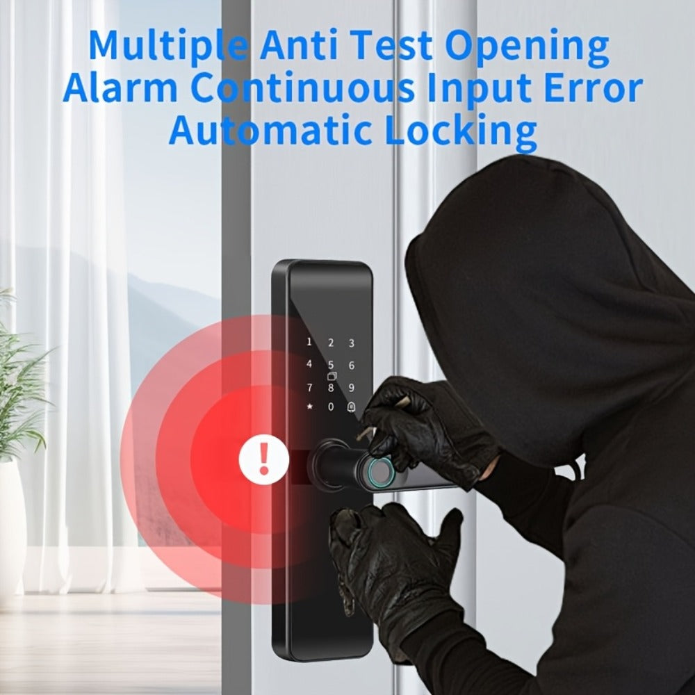Fingerprint Smart Door Lock with WiFi App Keypad – 4-in-1 & 7-in-1 Keyless Entry, Wide-Angle Camera Option, Cat Eye Style, No Key Needed, for Home Rental Airbnb Office Hotel, iOS Android, Black