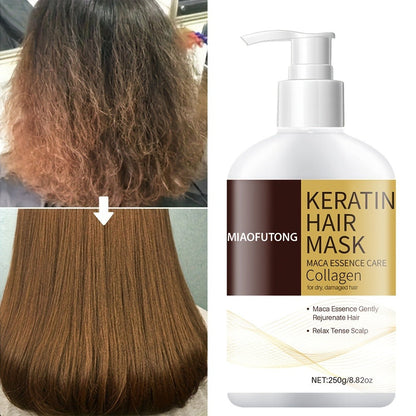 Argan Oil Hair Mask 250g with Castor Oil & Rosemary Oil – Deep Conditioning Collagen Keratin Repair for Dry Damaged Hair, Prevents Split Ends & Breakage, Intense Moisture Restore, All Hair Types