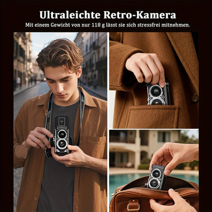Digital Camera CHUZHAO Retro TLR-Style Model with 12MP Capture Marking, 1080P Video, Autofocus and Dual Filters