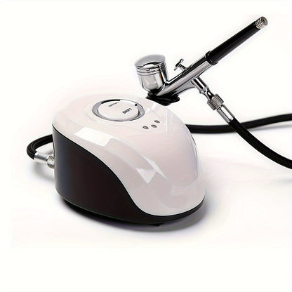 Mini Air Compressor and Airbrush Kit with White or Red 19B Model Options and 120 x 90 x 70 mm Pictured Base