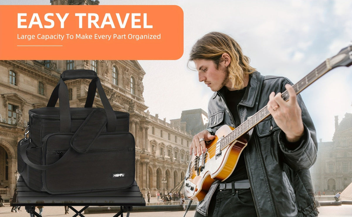 DJ Gig Bag with Removable Dividers, Padded Controller Mixer Carrying Case, Modular Interior, Touring Studio Travel Ready