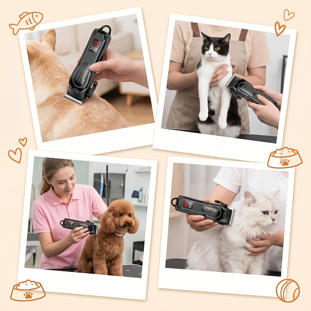 2-Piece Hair Clipper Set with Full-Size Clipper, Detail Trimmer, Guide Combs and USB Charging Accessories