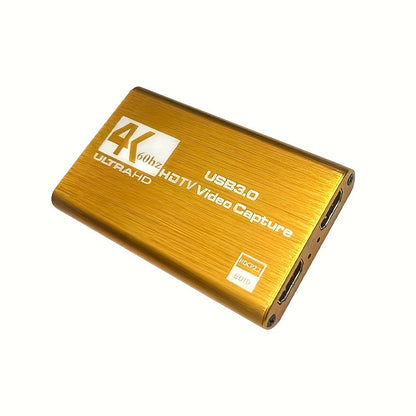 4K USB 3.0 Video Capture Card - 1080P 60fps HD Recorder, 4K UHD 60Hz Input, Compatible with OBS Live Game Streaming, Plug and Play for PC Mac PS5 Xbox Switch