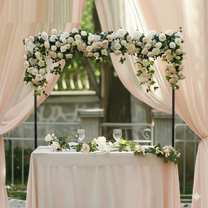 Forty-Four-Inch Adjustable Black Metal Tabletop Arch Stand with Clamps for Party Centerpieces