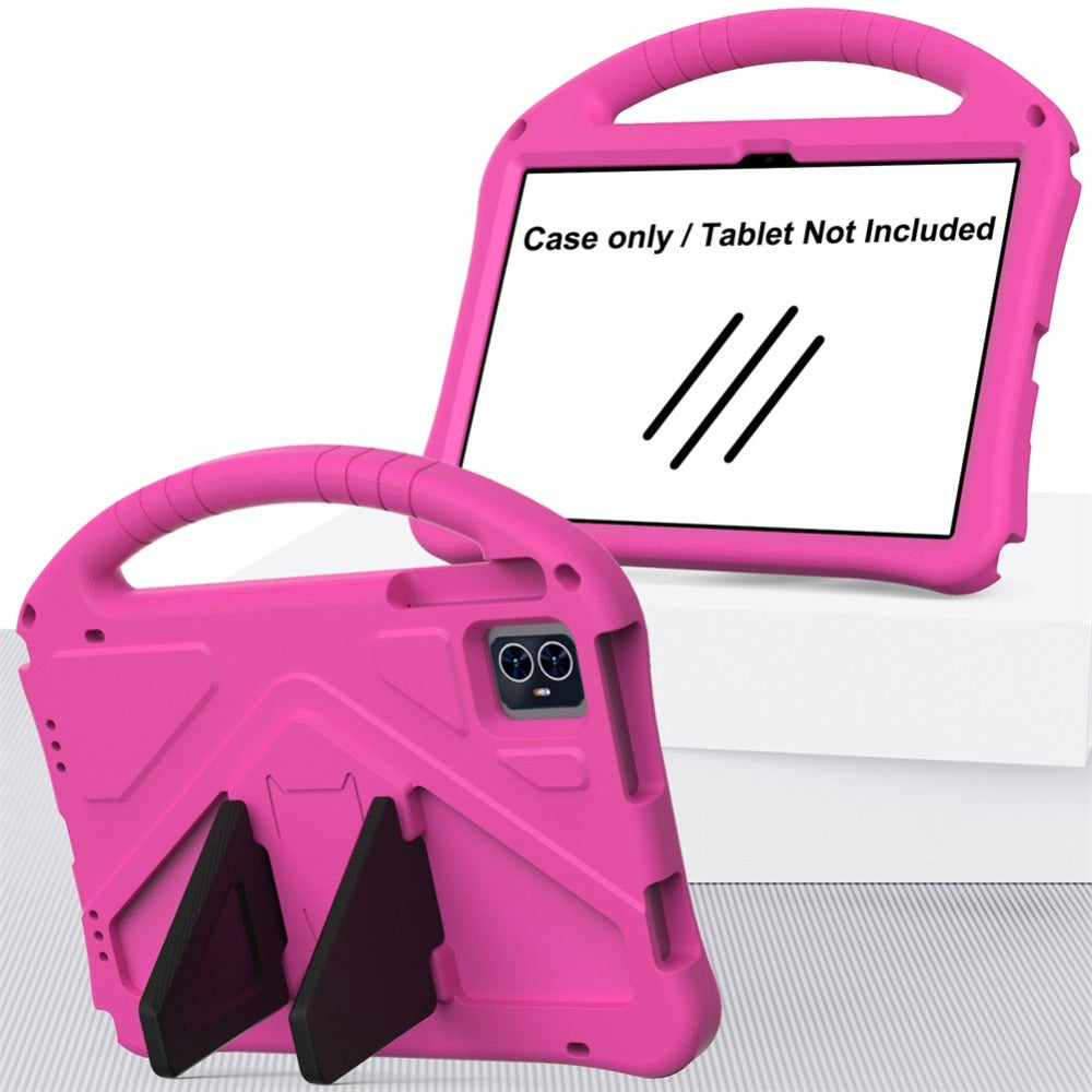 T-Mobile Revvl Tab 2 Case with Handle and Stand - Shockproof EVA PC Hybrid Shell, Heavy-Duty Kids Tablet Cover for Revvl Tab 2 5G 10.1 Inch 2025, Multi-Color: Black Blue Green Purple Red Rose