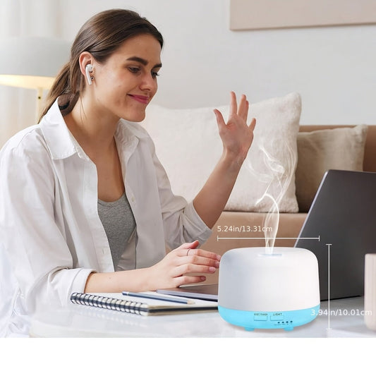 Essential Oil Diffuser Humidifier with 7 Color Night Light & Auto Shut-Off | USB Ultrasonic Aromatherapy Diffuser for Home, Office, Yoga & Spa | 300ML 500ML 16.91oz
