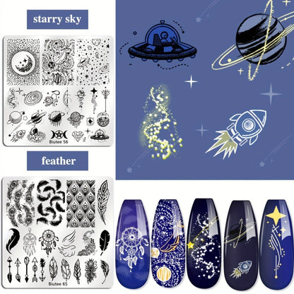 Nail Stamping Plate Kit with Stamper and Scraper in 14-, 15- or 26-Piece Protected Checkout Options
