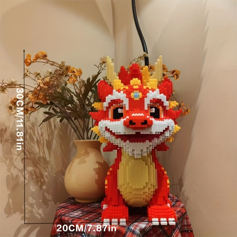 4500-Piece Chinese Dragon 3D Assembly Set in Mixed Colors, Model 8843 for Adult Holiday Display Decor