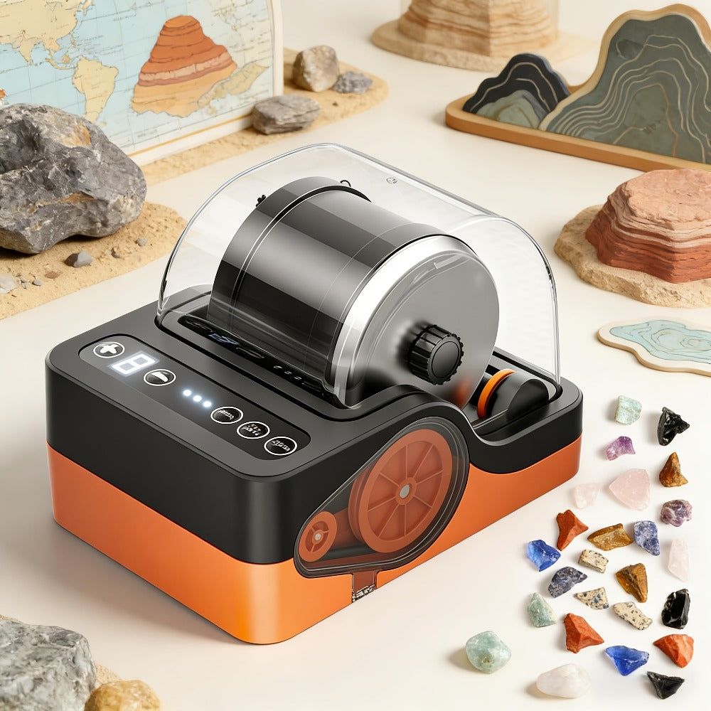 Rock Tumbler Kit for Kids & Adults 3-Speed Motor 9-Day Timer Rock Polisher Machine | Geology STEM Toy for Gem Stone Collectors Boys Girls Ages 8 9 10 11 12 | Birthday Christmas Gift