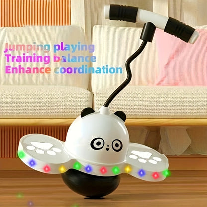 LED Pogo Ball with 80cm Handle, 43cm Bounce Board, Thick Pedals and Pink or Black Color Options