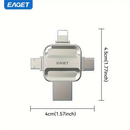 USB Flash Drive EAGET I50 4-in-1 USB 3.0 Multi-Connector Memory Stick with 32GB to 256GB Options