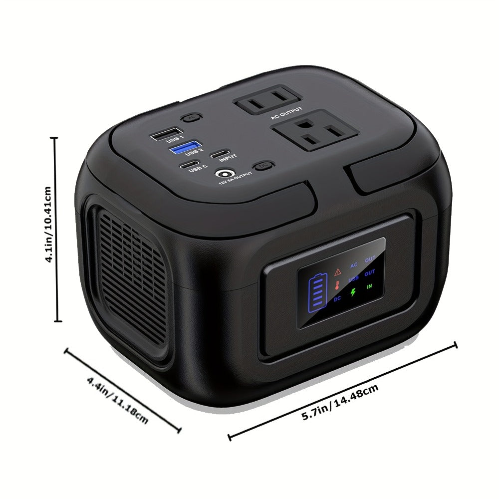 97.68Wh Portable Power Station 120W AC Outlet Power Bank with USB-A USB-C DC Outputs Battery Backup for Camping RV Emergency Home Use Travel – Solar Panel Compatible Portable Charger