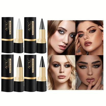 Compact Matte-Look Black Cone-Tip Eyeliner Set with Three Twist-Up Sticks in Black and Gold Cases