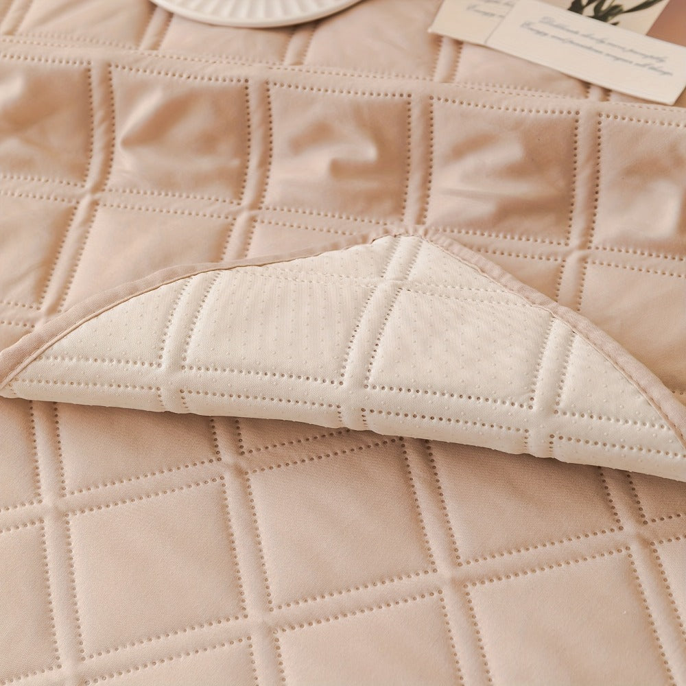 Sofa Cover Three-Piece Soundwave Embossed Set with Sofa Panel, Two Armrest Covers and Anti-Slip Mat