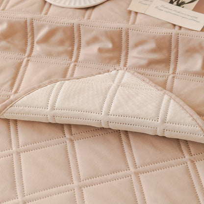 Sofa Cover Three-Piece Soundwave Embossed Set with Sofa Panel, Two Armrest Covers and Anti-Slip Mat