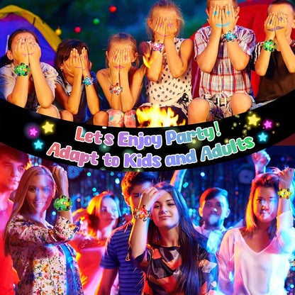 Party Favors LED Fidget-Spinner Wristbands in 12- or 30-Piece Packs for Glow-Themed Events