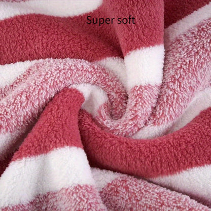 Towel Set 8 Piece Two-Color Striped - Super Absorbent Soft No Hair Loss Bath Towel Combo | 2 Bath Towels 2 Face Towels 4 Hand Towels | Grey Red Blue Green | Bathroom Family Hotel Spa Gift Set
