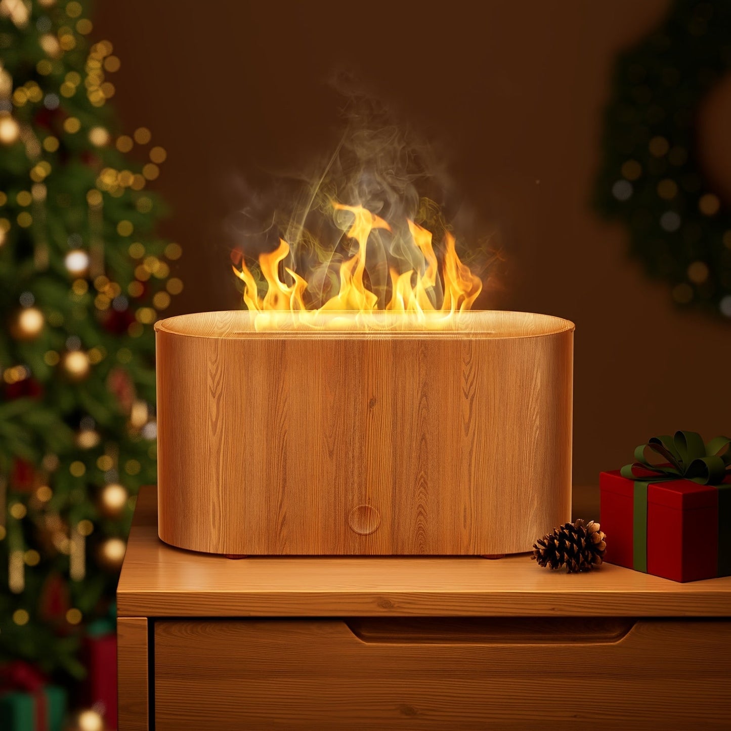 Humidifier Mini Flame-Effect USB Diffuser with Three Mist Levels and One, Two or Three-Piece Sets